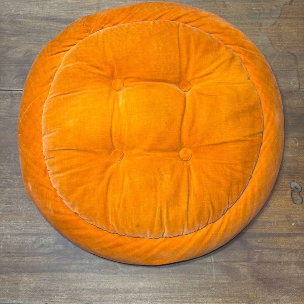 Vintage Round Orange Barstool Cushion